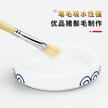 马蒂尼油画笔猪鬃毛长杆扁圆峰扇形美术专业艺术家级单支525-04