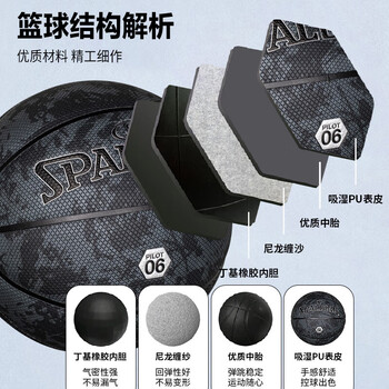 斯伯丁（SPALDING）十字纹吸湿7号PU新配色篮球77-933Y