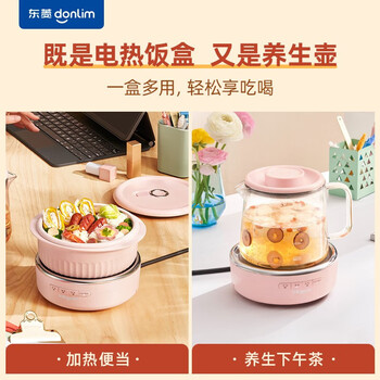 东菱（Donlim） 桌面能量盒 多功能电热饭盒养生壶 加热饭盒免注水 迷你煮茶器 薄荷绿 DL-1223