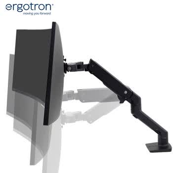 爱格升（ERGOTRON）HX重型显示器支架电脑支架支架臂旋转电脑架台式机屏幕底座增高架电脑桌（45-475-224）黑色