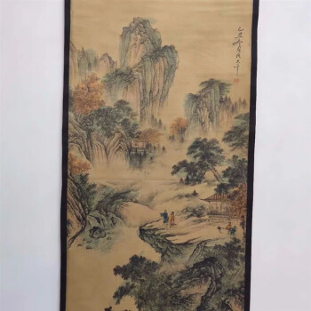 珍品中国古画【關山月長城雄風萬里】横断幕画山水題材集宝盤古置物古