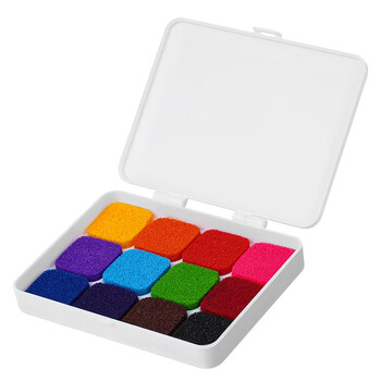 反转彩色手指画颜料幼儿园儿童盘指印画可水洗手掌指纹画12色【彩盒装】+画册+画卡美育工具