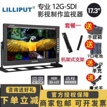 LILLIPUT利利普Q17英寸影视制作3D-LUT导演4KHDMI电影监视器12G-S 利利普Q17+机架式支架(送电池+充电器)