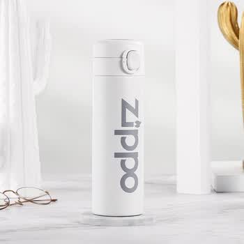 ZIPPO保温杯智能温显水杯不锈钢便携杯子一键弹盖实用大容量女生水杯