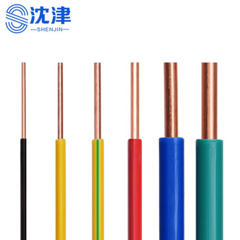 沈津 ZR-BV-450/750V-1*6mm² 铜芯聚氯乙烯绝缘塑铜线 100米/捆 红色