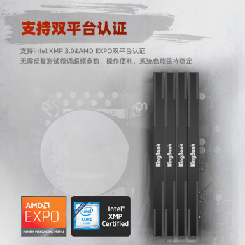 金百达（KINGBANK）32GB(16GBX2)套装 DDR5 6800 台式机内存条海力士A-die颗粒 黑刃无灯 C34 Deepseek硬件