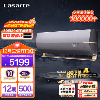 卡萨帝(Casarte) 1.5匹 星云 离子洗空气技术 复合软风 壁挂式空调挂机 一级能效 智能变频 卧室CAS3516BAA(81)VU1
