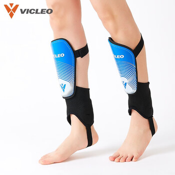 维克利奥（VICLeO）足球护腿板儿童运动护板插足球护具一对装靓蓝色S码（绑带+护踝）