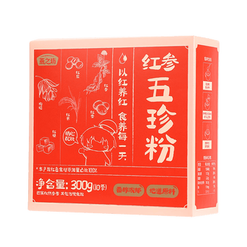燕之坊红参五珍粉30g*10袋五红粉原料免熬煮汤即食早餐五谷杂粮代餐粉