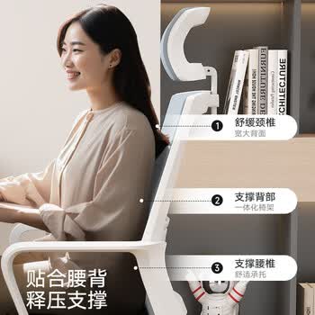 奈高电脑椅转椅家用人体工学椅子办公椅学习书房电竞游戏椅子白框灰网