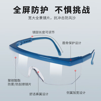 3M 1711AF防雾护目镜 防冲击防灰尘打磨防飞溅实验室 骑行防风沙透明眼镜