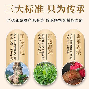 安溪铁观音乌龙茶闽南乌龙祥华产区清香型特级500g轻火礼盒装 送礼