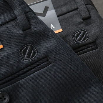 翰钦23年秋冬新款针织纹理z字母刺绣家杰出品质休闲裤男士 z家黑色 29