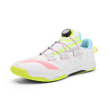 李宁（LI-NING）乒乓球鞋羽毛球鞋MAGE系列BOA旋扣比赛鞋男女 标准白/荧光晶红 44