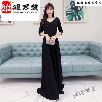 衡曾精选大码晚礼服女胖mm200斤显瘦端庄大气晚宴会长款拖地礼服擎嵘