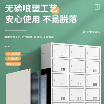 施尔福 更衣柜铁皮柜员工宿舍柜存包柜带锁鞋柜常规款二十四门储物柜