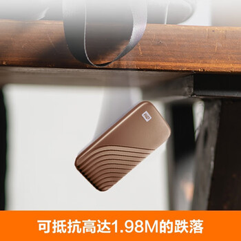 西部数据 NVMe固态移动硬盘 My Passport随行SSD版 加密Type-C 1T ( WDBAGF0010BGD ) 繁星金 USB 3.2