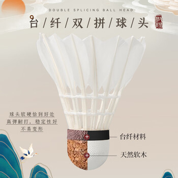 川崎（KAWASAKI）羽毛球训飞天6号耐打专业比赛训练鹅毛球10个装