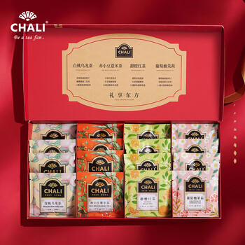 CHALI养生花茶 蜜桃乌龙茉莉薏米16包 办公室下午茶 节日送礼 配手提袋