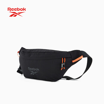 锐步多功能斜挎包女 大容量胸包男 运动户外机车骑行腰包 黑色 L码