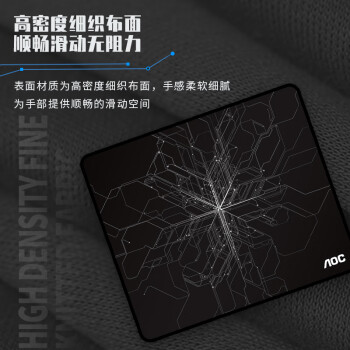 AOC全属性系列电竞游戏鼠标垫中小号350*300*4mm加厚锁边办公键盘电脑书桌垫M133/93线路黑色