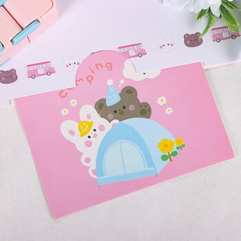 TaTanice生日贺卡 立体生日蛋糕贺卡明信片送老师表白卡片心愿卡节日留言卡 立体粉色帐篷小熊