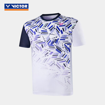 VICTOR威克多胜利羽毛球服透气快干男款T恤 T-25001TD  白色 S 