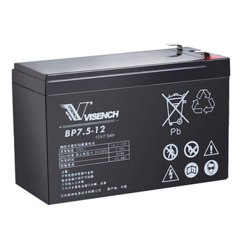 VISENCH威神BP7.5-12 UPS不间断电源电池免维护铅酸蓄电池12V7.5AH UPS电源门禁安防儿童玩具车通用型