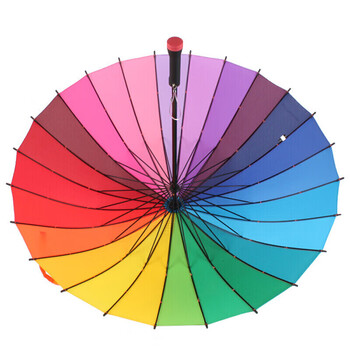 美度(MAYDU)双人雨伞直杆24骨彩虹伞长柄晴雨伞M5002 美度(MAYDU)双人雨伞直杆24骨彩虹伞长柄晴雨伞M5002