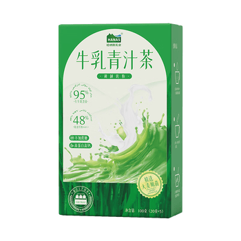 哈纳斯乳业（HANAS）哈纳斯乳业奶茶粉 青汁牛乳茶速溶奶茶生牛乳抹茶粉盒装100g/5条