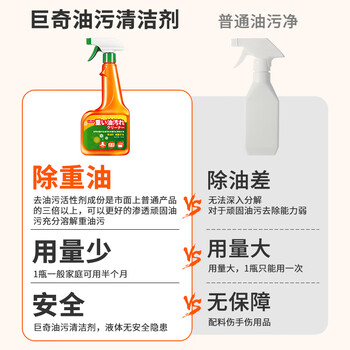 巨奇（JUQI）厨房重油污清洁剂500ml*2瓶油污净厨房大扫除油烟机清洗剂油烟净