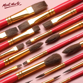 【全网低价】蒙玛特(Mont Marte)5支装水彩画笔 水粉笔儿童绘画笔勾线笔学生美术颜料笔 初学马毛画画排笔套装BMHS0027美术写生