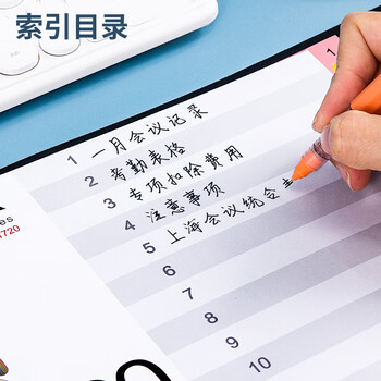 金得利11孔分页纸A4隔页纸31页彩色index数字索引纸文件夹活页纸塑料pp分类卡目录页标签办公用品T1731