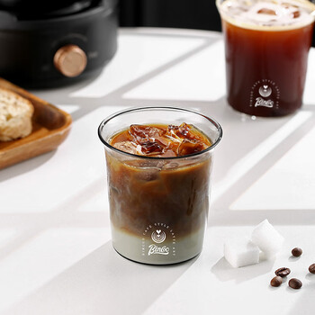 Bincoo玻璃杯咖啡杯简约扩口冷萃冰美式拿铁杯啤酒杯透明水杯茶杯
