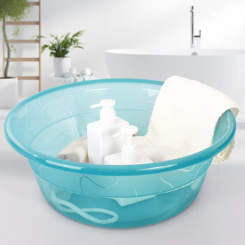 福爱家脸盆39cm大号透明洗脸盆洗衣洗菜盆加厚塑料洗脚泡脚盆1只装