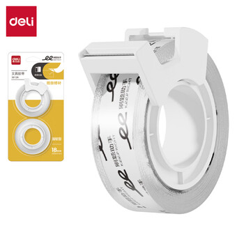 得力（deli）高透明胶带切割器套装 18mm*25y高粘小胶带 开学必备学习用品 错题整理学生文具 2卷 30128