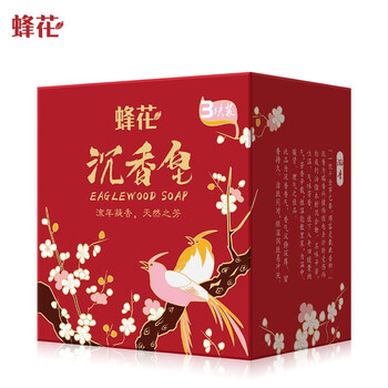 蜂花 故宫文创-蜂花沉香皂 木质香氛流年凝香天然之芳 105g*3块/组