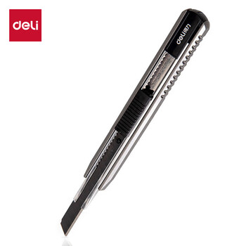 得力(deli)黑刀片美工刀 安全自锁功能裁纸刀 2036S