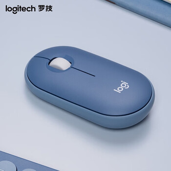 罗技（Logitech）LOGITECH PEBBLE 无线蓝牙鼠标 轻音鼠标 办公鹅卵石造型 轻薄便携 时尚小巧 品月蓝