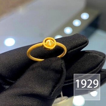 古龙珏黄金转运珠戒指女18k金时来运转猫眼指环食指礼物足金新品猫眼