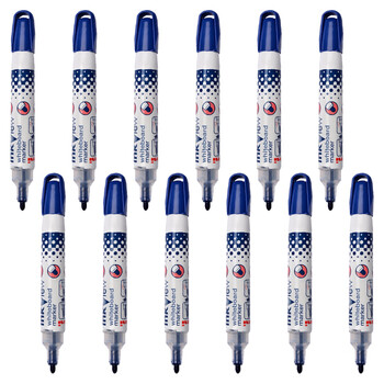 uni三菱(uni)可擦白板记号笔 PWB-202办公文具儿童记号笔 1.8mm-2.2mm蓝色12支装 uni三菱(uni)可擦白板记号笔 PWB-202办公文具儿童记号笔 1.8mm-2.2mm蓝色12支装