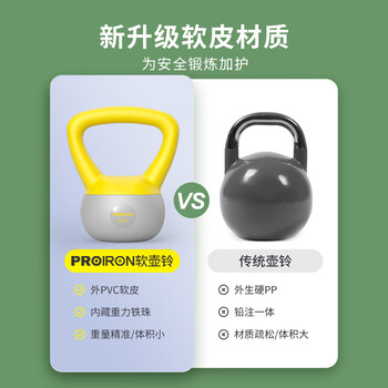 PROIRON普力艾 软壶铃 男女士提壶哑铃壶健身壶铃软底壶铃不怕摔 4KG PROIRON普力艾 软壶铃 男女士提壶哑铃壶健身壶铃软底壶铃不怕摔 4KG