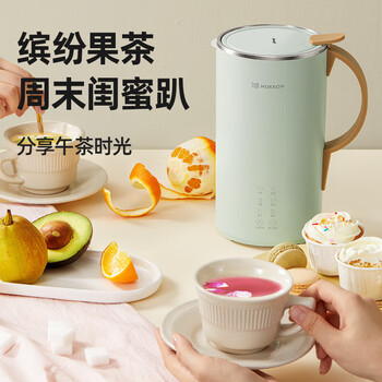 mokkom 磨客电动榨汁杯 小型免过滤免煮预约 多功能家用自动辅食机 榨汁搅拌一机六用 豆蔻绿 MK-600AL