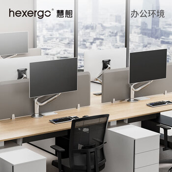 慧想 显示器支架电脑屏幕气动悬臂承重10kg升降底座旋转免打孔 铝合金支架 K100辉月银	