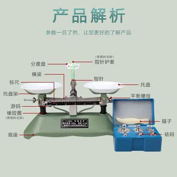 舜江 托盘天平 学生用架盘秤 中学初中物理实验器材教学仪器 量程100g托盘天平附带砝码