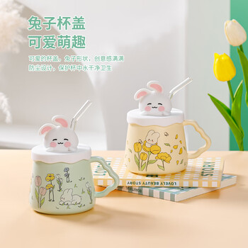 PAKCHOICE马克杯陶瓷带盖高颜值杯子送闺蜜女生日礼物送闺蜜办公室吸管杯子 PAKCHOICE马克杯陶瓷带盖高颜值杯子送闺蜜女生日礼物送闺蜜办公室吸管杯子