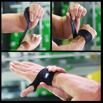 AQ护腕带运动加压吸汗护腕健身大拇指加压款5092SP黑色单只装均码