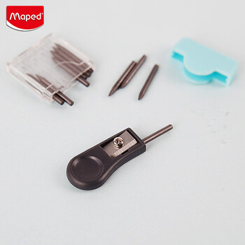 马培德（Maped）铅芯圆规好搭档 2B铅芯替芯套装 考试圆规通用2B铅芯 020051CH 【2B铅芯10支+卷笔刀】绿盒