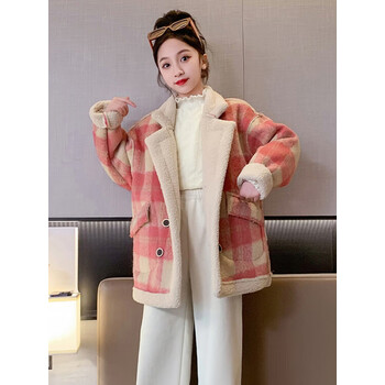 蒙迪索图女童呢子外套秋冬款2023新款冬季儿童女大童冬装女孩短款毛呢