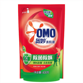 奥妙（OMO） 清新柠檬超效洗衣皂(2X206G)*2组+洗衣液400G*2袋+起泡网*2个